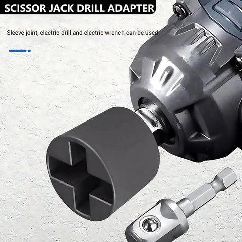 Jack Socket Adapter For Hand Drill And Scissor Jack Drill Adapter For Cars With Half Inch Socket Adapter Bit For Quick Wheel Removal