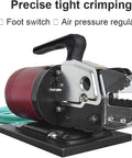 Heavy Duty Semi Automatic Pneumatic Terminal Crimping Machine Alloy Steel 1.3 Ton Air Powered tool with foot switch and air pressure regulator.