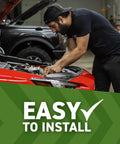 Mechanic installing Direct Fit Transmission Cooler for Chevy Silverado and GMC Sierra 1999 2013 with Easy Quick Disconnects.