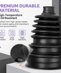 CV Axle Boot Repair Kit For 0.74 To 0.94 Inch Shafts Cuttable Joint Boot Bushing With Clamp And Cable Tie External Ball Cage Protection For Your FWD Or AWD Ride Black black rubber boot, heat and oil resistant