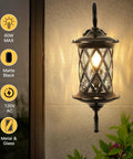 Large Outdoor Wall Lanterns 24 Inch Dope Old School Retro Coach Light Style Waterproof Aluminum With Water Glass Exterior Lighting