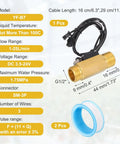 G One Half Inch Brass Hall Effect Water Flow Sensor With PTFE Tape For Heaters, Dispensers, Purifiers And Vending Machines, 1 To 25 LPM