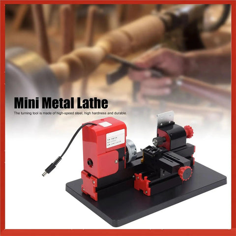 High Speed Mini Motorized Lathe Machine 20000Rpm 24W Compact Power Tool for precise hobbyist projects and crafts.