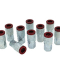 Set of ten M Style Red Pneumatic Couplers for air lines, 1/4 inch NPT female quick connects, color-coded red
