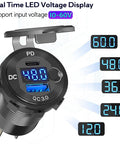 Badass Heavy Duty High Voltage USB Power Adapter 12V To 60V Aluminum Cigarette Lighter Socket with real time LED voltage display.