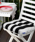 All Weather Wicker Chair Cushions Set Of 2 For Indoor Outdoor Use 19 By 19 Inches Black And White Water Repellent Fabric