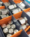 JIC And ORFS Hydraulic Fittings Kit 144 Pcs Cap And Plug Set in plastic organizer box, galvanized 45 steel, sizes 04-16.