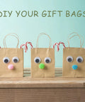 Brown Paper Bags With Handles 8x4.25x10.5 Inches Medium Gift Bags Bulk 100 Pack Recycled Kraft Paper Eco Friendly Shopping Bags