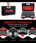 160 Piece JIC And ORFS Hydraulic Cap And Plug Kit For Hose Tube And Pipe Fittings With Precision Threading In ORFS And 37 Degree Dash Sizes 4 6 8 10 12 16 Pro Grade Master Industrial Set in black carrying case