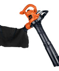 3 In 1 Corded Leaf Blower Vacuum Mulcher With 230 MPH Airflow And 12 Amp Motor, Handheld Yard Cleanup Tool, Black Collection Bag