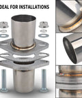 T304 Stainless Steel Exhaust Flange Bolt Kit With Drop In Quick Fix Pipe And Badass Gasket Universal Fit for installations and repairs.
