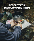 Ultralight Backpacking Stove With Portable Jet Burner for propane camp cooking in forest setting