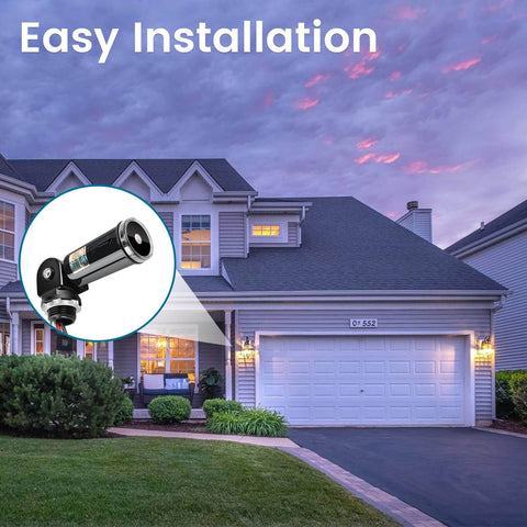 Set It And Forget It Dusk To Dawn Photocell Sensor With Swivel Mount on house showing easy installation for day night lighting