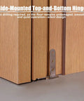 Heavy Duty 180 Degree Folding Door Hinge Kit With Space Saving Hidden Hardware For Bulletproof Full Open Swings and tight fit layouts, close-up of side-mounted hinges.