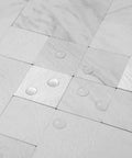 Close-up of tile detail from Self Adhesive Stainless Steel Tile Backsplash Kit With 10 Sheets Of 12 By 12 Inch Metal Tiles
