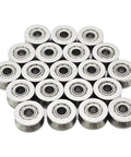 V Groove Ball Bearing Pulley Set For Makers And DIYers, 20 Pcs Carbon Steel Guide Roller Sealed Rail Track Wheel, 13x4x6mm