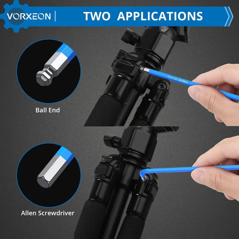 Using the Blue 9 Piece Hex Key Set With Allen Wrenches One Point Five To Ten Mm Metric Long Ball End Flat End L Key