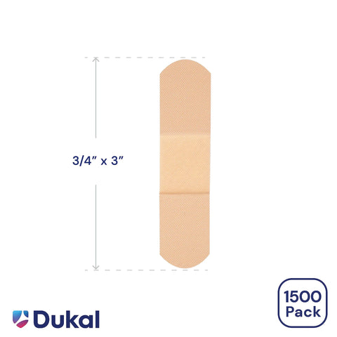 Dukal beige adhesive bandage, 3/4 x 3 in, 1500-pack bulk