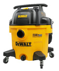 Heavy Duty 10 Gallon Wet Dry Shop Vacuum Featuring Straight Up Quiet Stealth Sonic Motor And Insane Suction Power For Garage Jobsite Workshop Cleanups Or Auto Detailing With All Attachments Included, angled view highlighting yellow and black design.