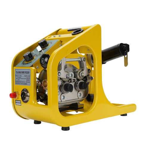 Yellow CO2 MAG Welding Machine With Automatic Wire Feeder, steel double drive MIG welder for heavy duty fabrication and repair