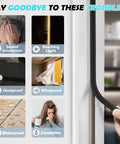 Bantie 20FT self-adhesive silicone D-shaped door weather stripping installed on a door frame