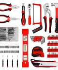 228 Piece Home Tool Kit With Storage Case And Socket Wrench Set For Car Maintenance DIY Garage Ready Premium Chrome Finish Steel