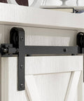 Three Foot Mini Barn Door Hardware Kit For Sliding Single Door In J Shape For Cabinets Wardrobe TV Stand Carbon Steel