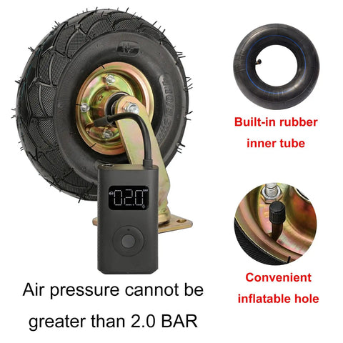 Trusted Beefy 8 And 10 Inch Swivel Caster Wheels 2 Pack with pneumatic rubber tire, featuring built-in inner tube for easy inflation.