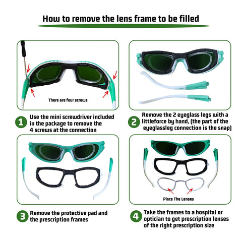Heavy Duty Laser Protective Glasses Delivering Kickass Eye Safety For Salon Professionals. Instructional guide for lens removal.