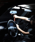 Cordless Underhood Work Light For Mechanics, Rechargeable Li-Ion LED Light Bar With 202 SMD LEDs shown illuminating car interior