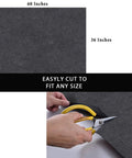 36 By 60 Inch Heavy Duty Garage Mat Oil Spill Absorbent Drip Pan For Under Car Waterproof Backing being cut with scissors