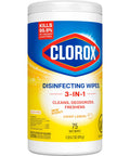 Disinfecting Cleaning Wipes With Sparkling Lemon Scent Antibacterial And Bleach Free Safe On 100 Plus Surfaces 75 Count Pack