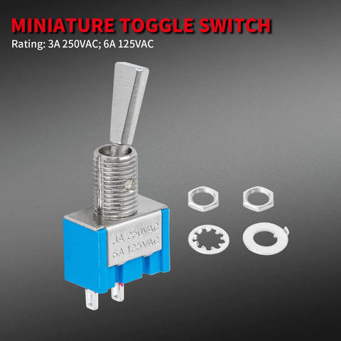 Mini SPST Toggle Switch On Off 2 Position Slick Flat Micro Toggle For DIY Projects Cars Trucks And Home Appliances