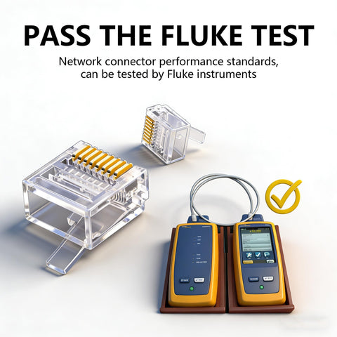 Cat6 RJ45 Connectors For Slim Flat Ethernet Cables 30 And 32 AWG 8P8C With Load Bar Gold Plated Contacts T568B Wiring Pack Of 20