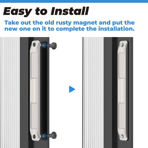 Installation of Stainless Steel U Channel Shower Door Magnet With Screws For Swing Doors And Strike Jamb Heavy Duty Magnetic Seal Kit