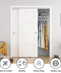 Heavy Duty Aluminum Bypass Sliding Door Hardware Kit For Two Doors With Finger Pulls, Five Foot Track System, installed view