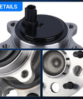 Close-up of Rear Left Wheel Bearing And Hub Assembly For Toyota Camry 2012 To 2017, Avalon 2013 To 2018, Lexus ES350 2016 To 2019, Five Lug With ABS Driver Side Replacement Direct Fit Ride Ready.