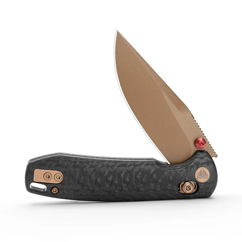 Dope Rose Gold Folding Knife for Men and Women, 3 Inch 14C28N Steel Blade with PVD Coating, Carbon Fiber G10 Handle, Pocket Clip