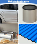 Rubber edge trim, EPDM, self-adhesive; 1/16 in x 10 ft, black; collage shows car door edge, bread box, blue roofing panel.