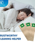 20 Pack Vacuum Filter Bags Pro Grade Heavy Duty Compatible With Windsor Sensor S12 S15 XP12 XP15 next to sleeping woman