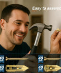 Man using Self Drilling Drywall Anchors With Screws Set 160 Pcs Dual Size 0.47x1.18 In Light Duty And 0.47x1.57 In Heavy Duty