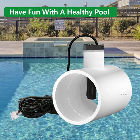 Flow Switch With Tee For Goldline Salt Systems Including AquaRite ProLogic AquaLogic Mineral Springs MS10 MS11 Swimpure And AquaPlus Half Inch NPT 15 Ft Shielded Cable PVC tee in pool