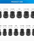 13 Piece Impact Bolt And Nut Remover Kit With Nut Extractor Sockets showing various sizes from 1/4 to 3/4 inch drive.