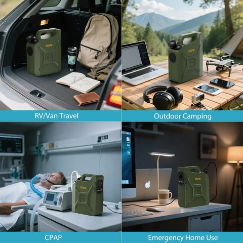 Reliable Portable Power Station 500W Featuring LiFePO4 Cell Pure Sine Wave Inverter for RV travel and camping.