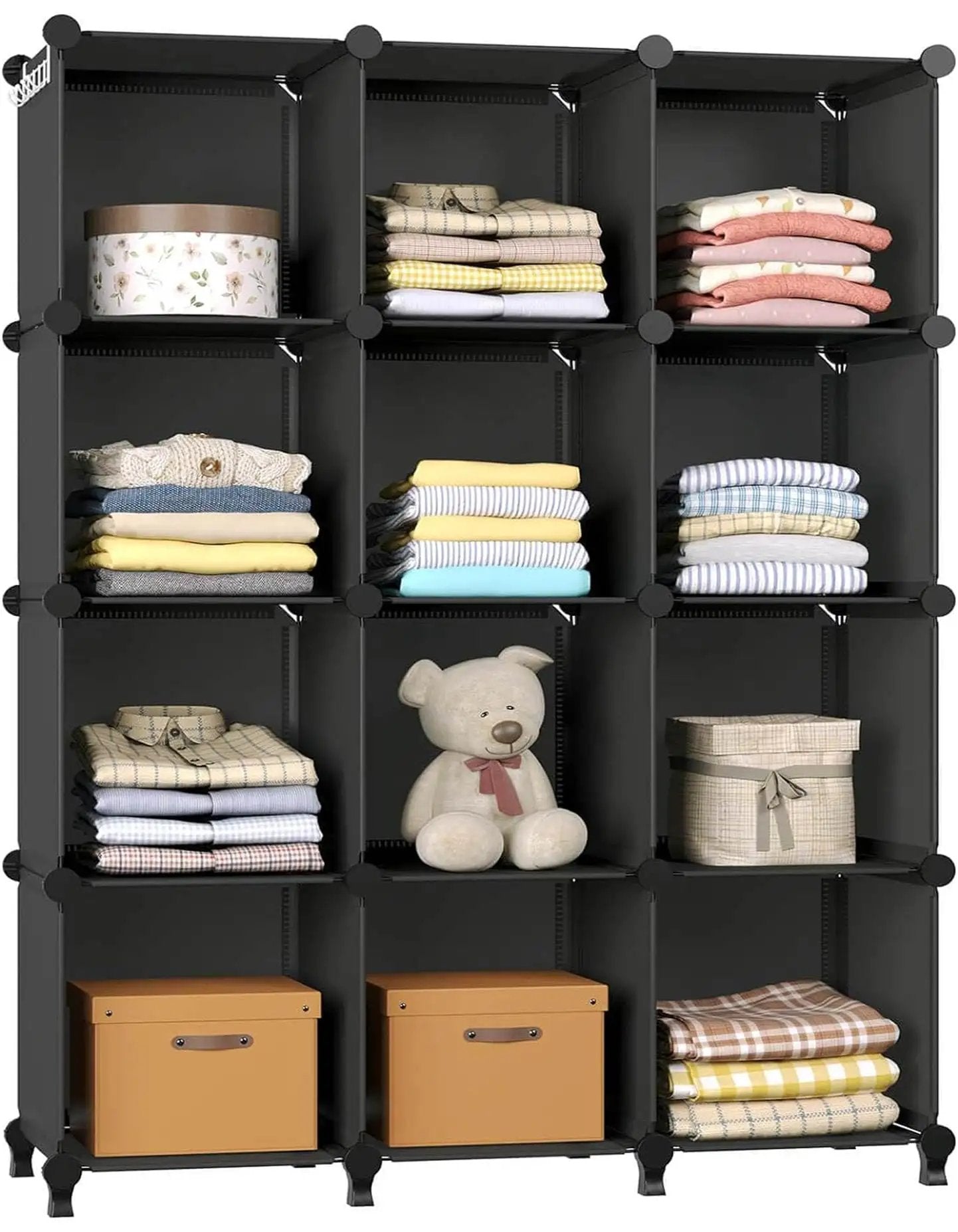 12 Cube Modular Closet Organizer With Easy Assembly ✓