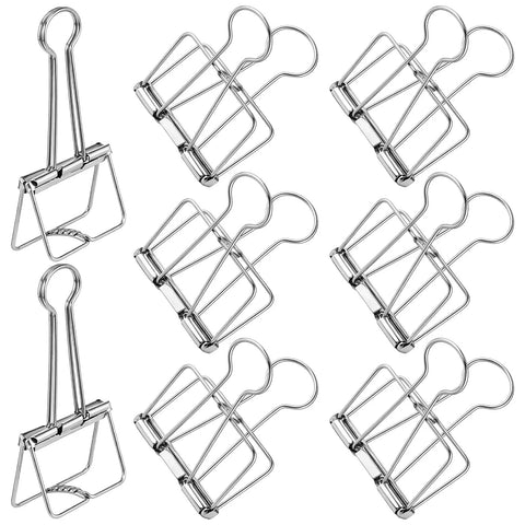 8 Pack Heavy Duty Balloon Arch Clips Set, silver metal clamps for balloon arches and backdrops, 3.8 x 2 inches size