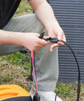 Person using 6-In-1 Solar Connector Kit With Female And Male Connectors, Universal Solar Adapter Cable for Solar Panels outdoors