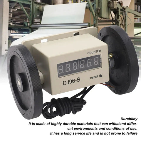 Digital Metric Distance Measuring Wheel, 0.01 to 999999m Measuring Range showing counter display and wheels for site layout work.