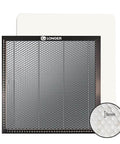 Longer aluminum honeycomb working table, front view, 15.7x15.7in, 9mm cell size for laser engravers
