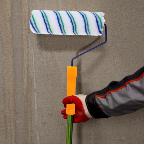 Two Piece Seamless Corner Paint Roller With Dual Grip Handles For Conquering Wall Edges And Tight Corners Lint Free Rolling Design That Yields A Crisp Cut In Every Stroke And Makes Your Home Refresh A Breeze Without The Stress, showing a roller with lint-free cover.